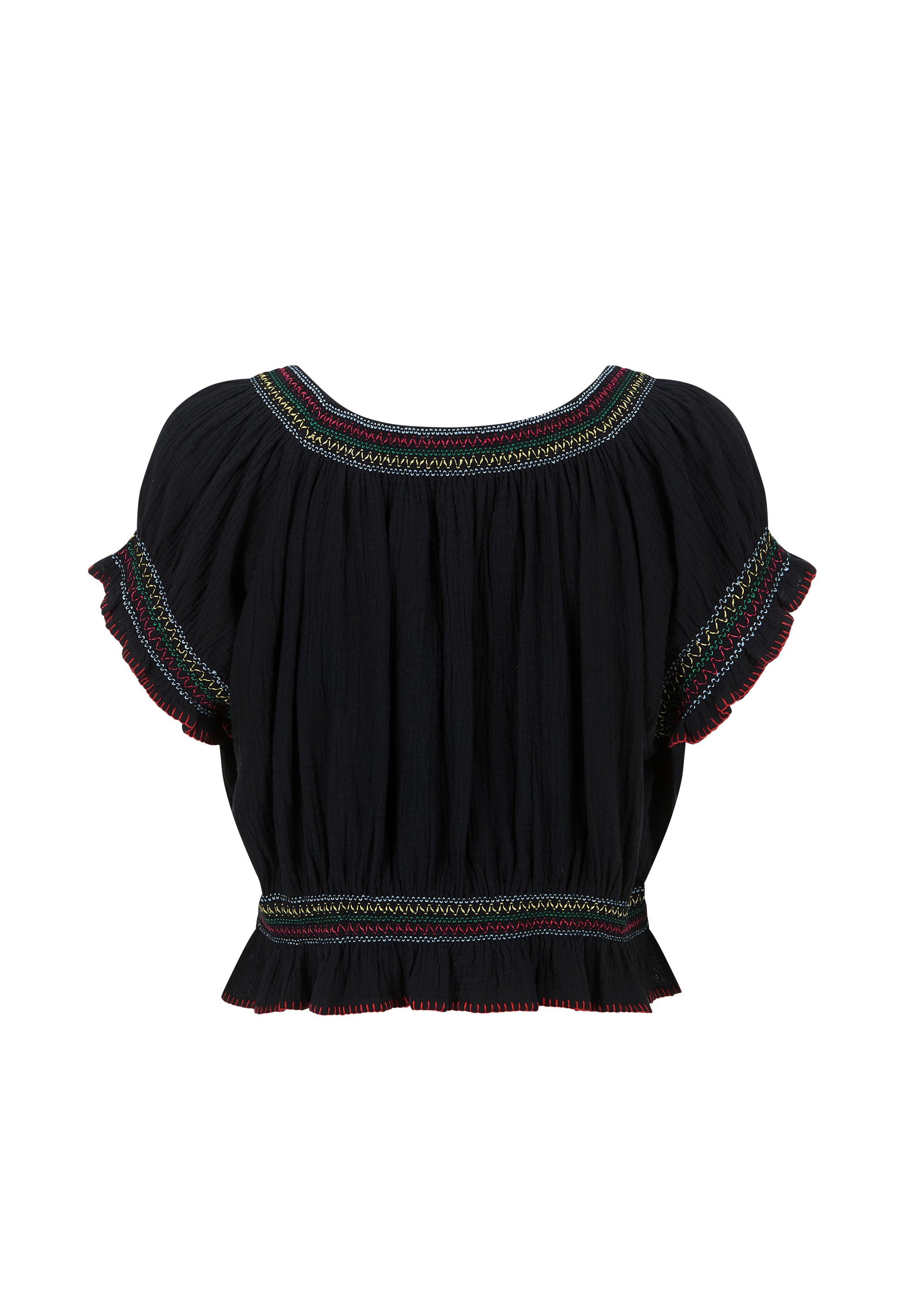 Spell Feliz Crop Blouse in Woodland Black