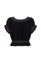 Spell Feliz Crop Blouse in Woodland Black