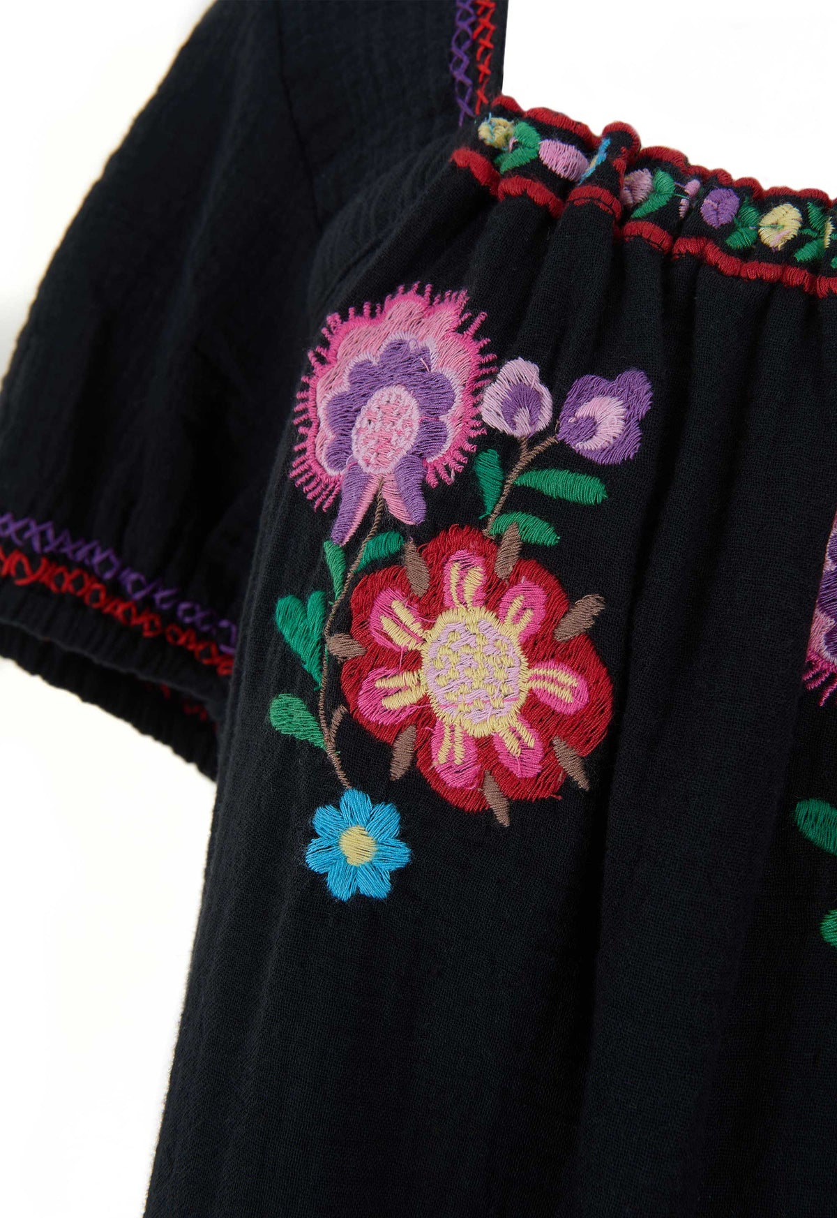 Spell Feliz Crop Blouse in Woodland Black