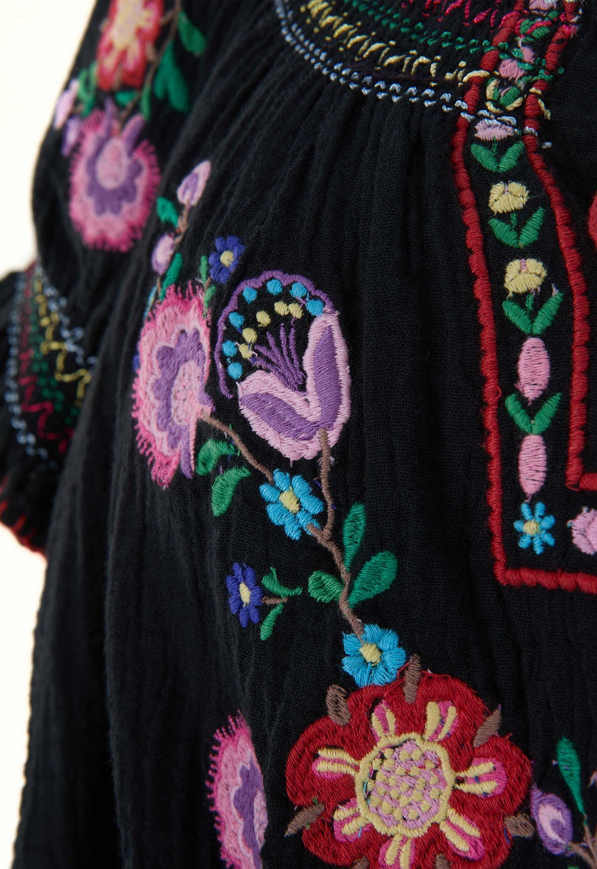 Spell Feliz Crop Blouse in Woodland Black