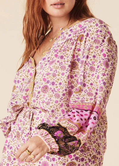 Spell long sleeve lady untamed button through floral shirt