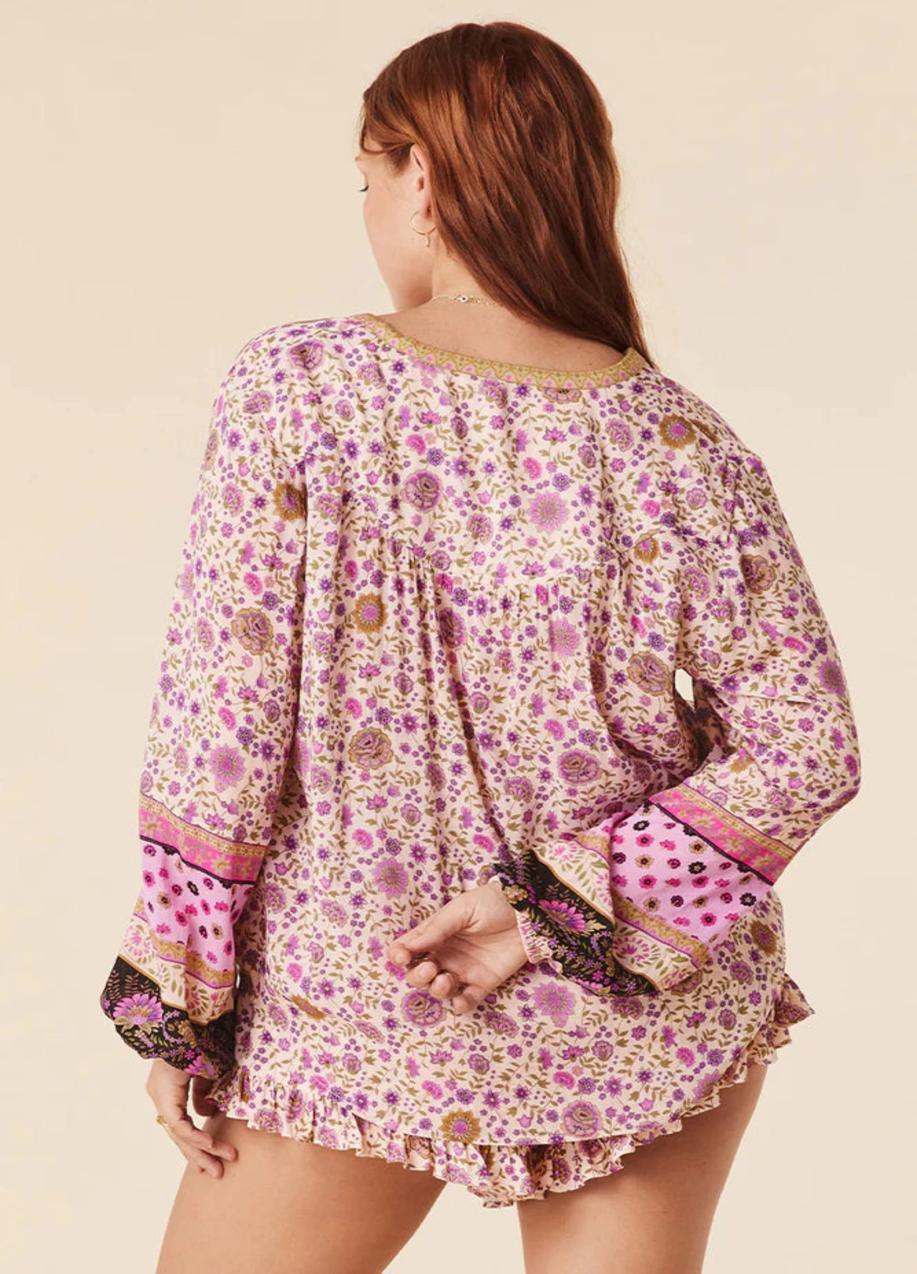 Spell long sleeve lady untamed button through floral shirt