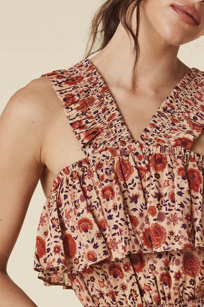 Spell - Sleeveless Lady Untamed Frill Mini Dress - Tea Leaf