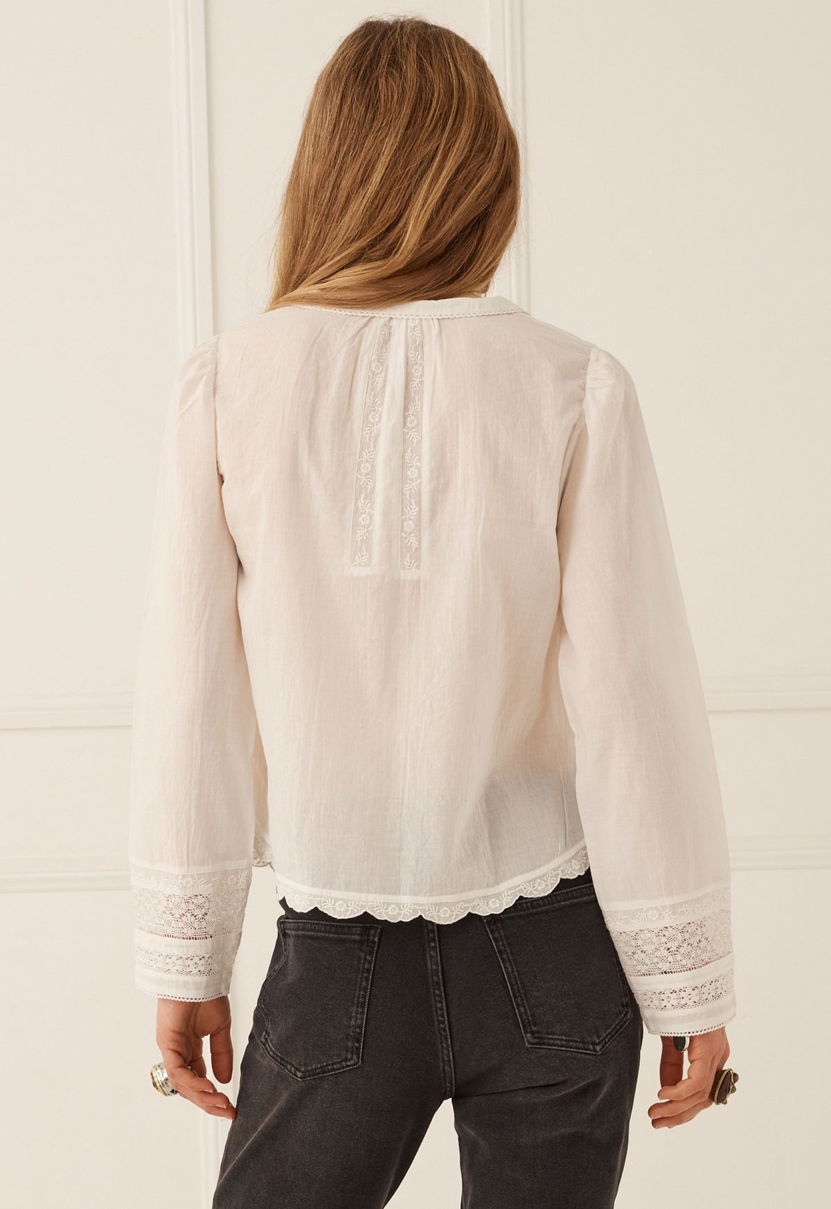 Spell Prairie Long Sleeve Blouse in Antique White