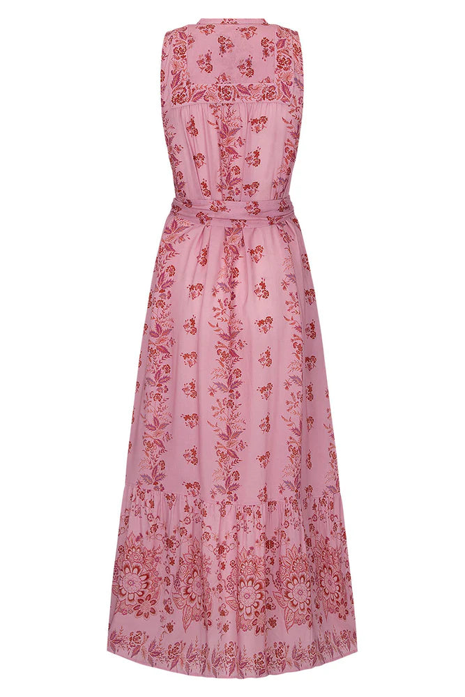 Spell Zinna sleeveless pink floral dress