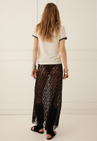 Spell Serpent Lace Maxi Skirt in Noir