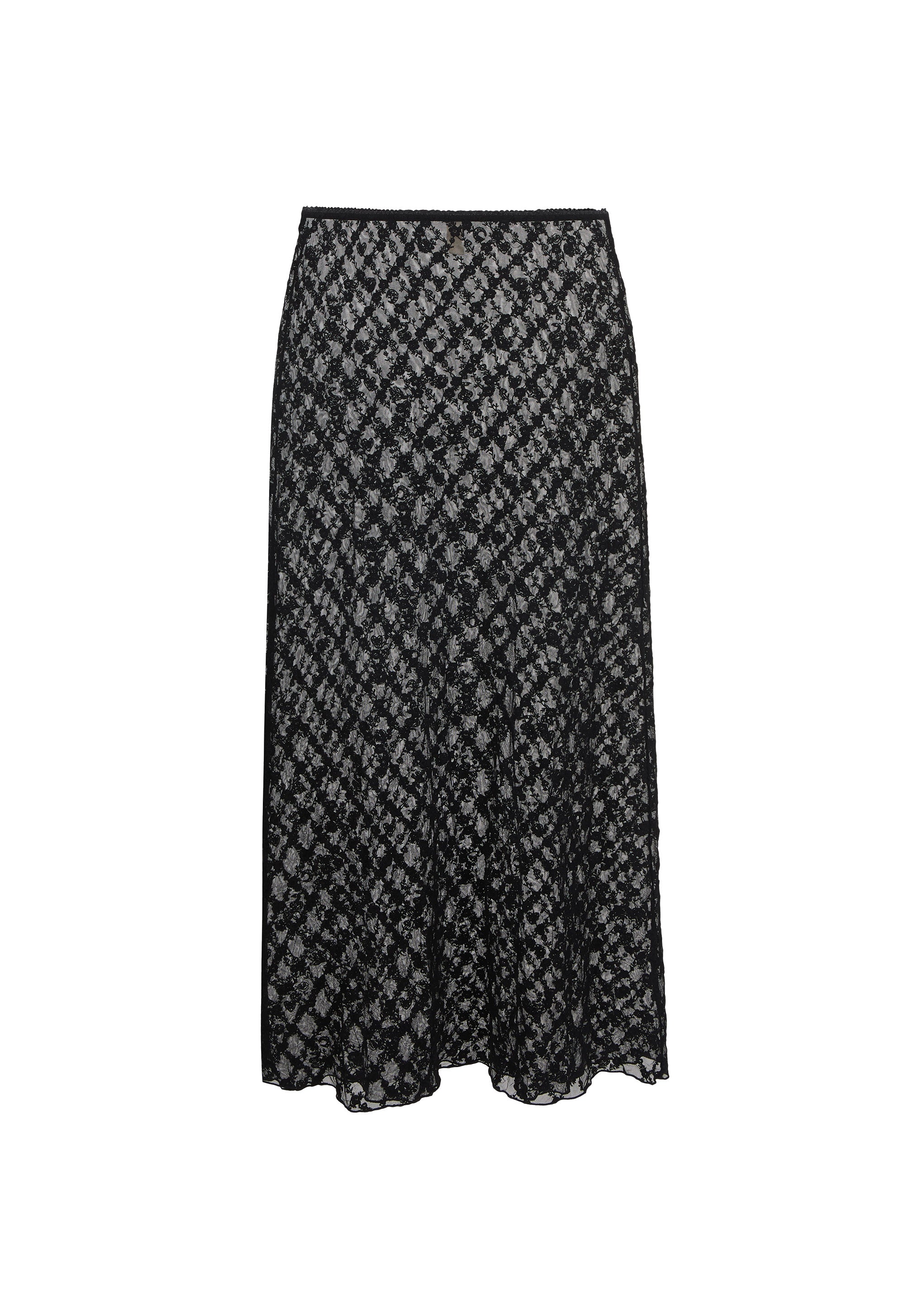 Spell Serpent Lace Maxi Skirt in Noir