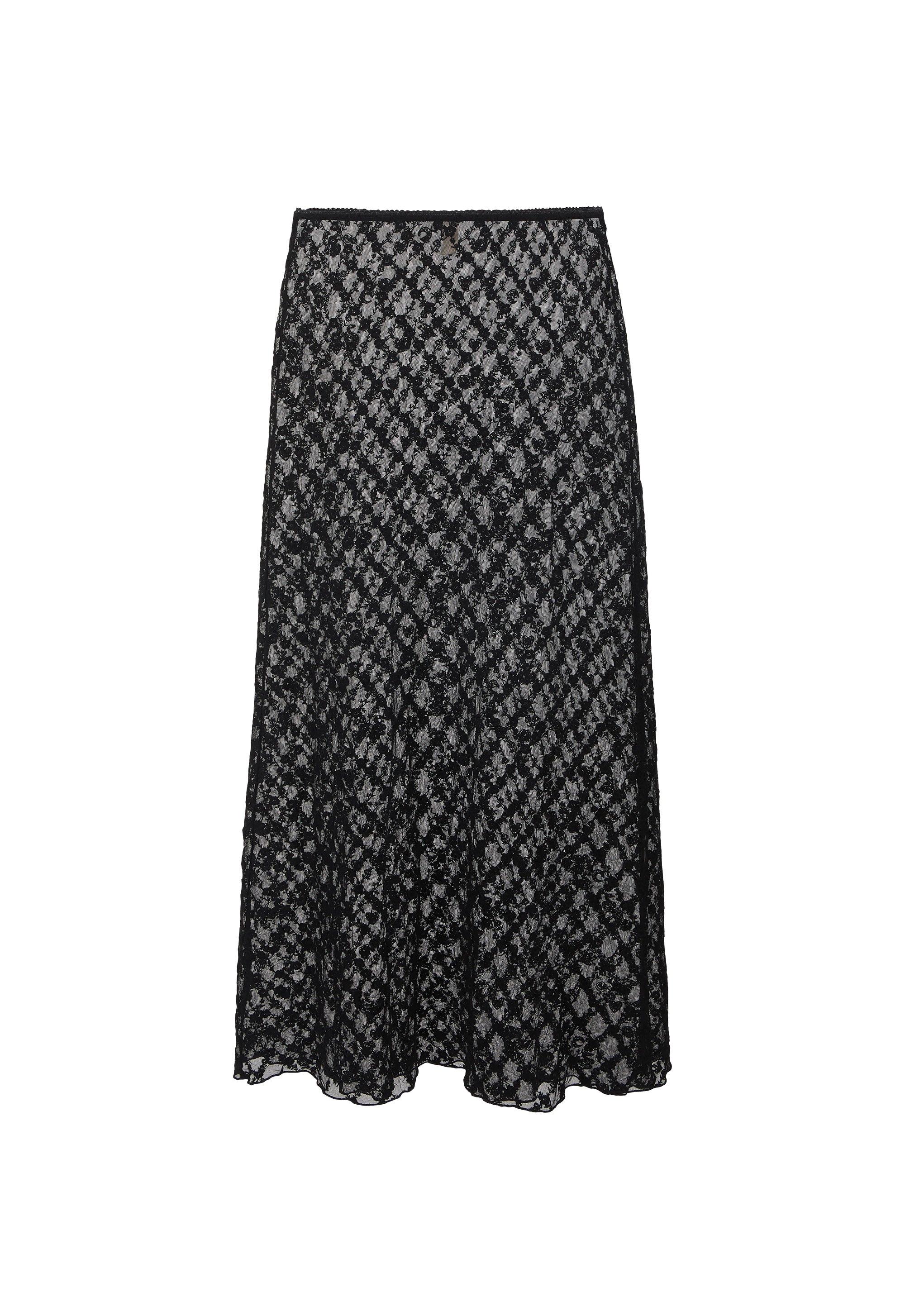Spell Serpent Lace Maxi Skirt in Noir