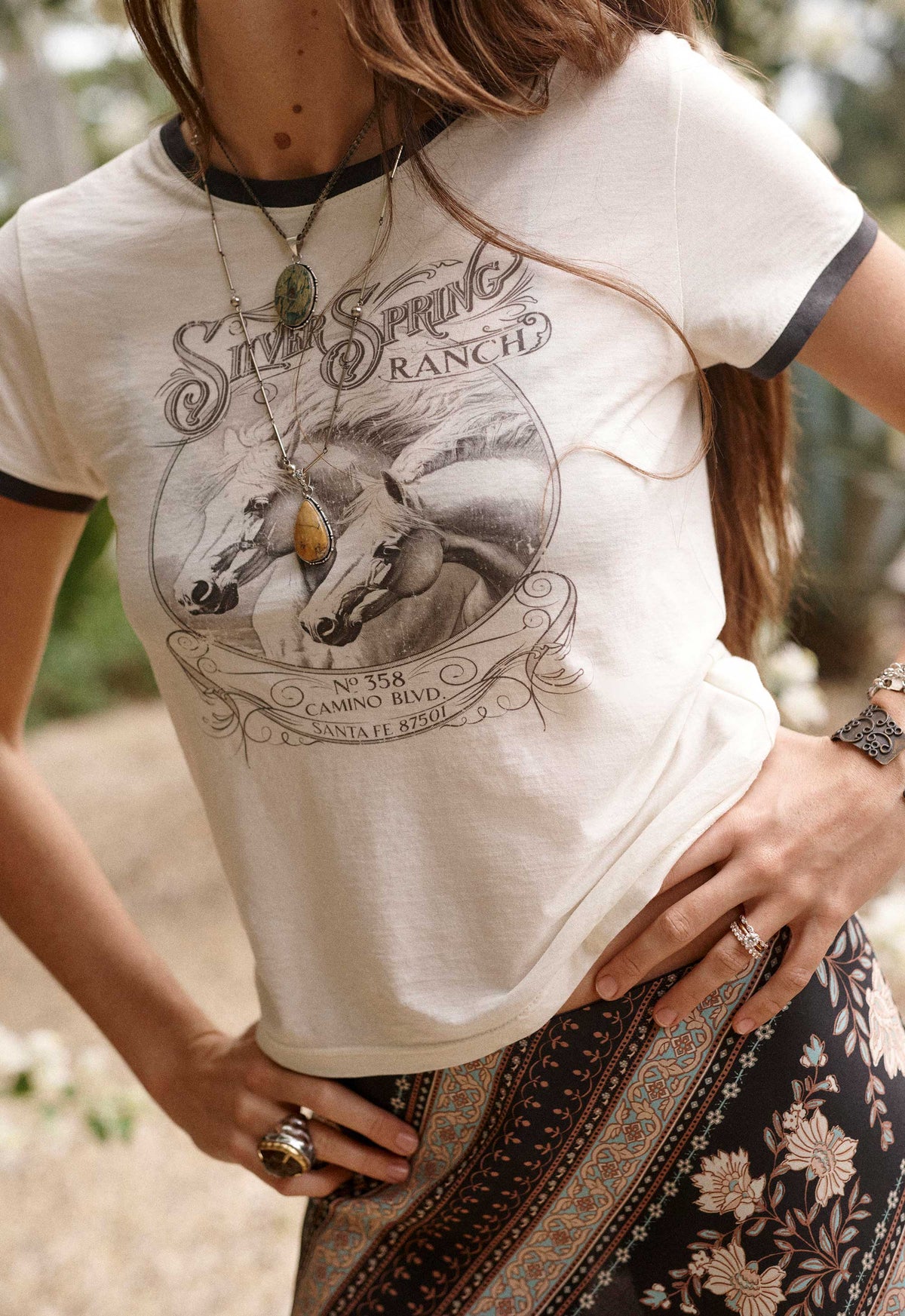 Spell Silver Spring Tee in Vintage Cream