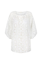 White lace blouse on a white background