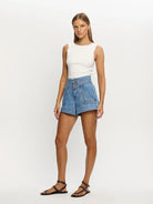 Kivari Celene Denim Short with stitching details