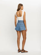 Kivari Celene Denim Short with stitching details