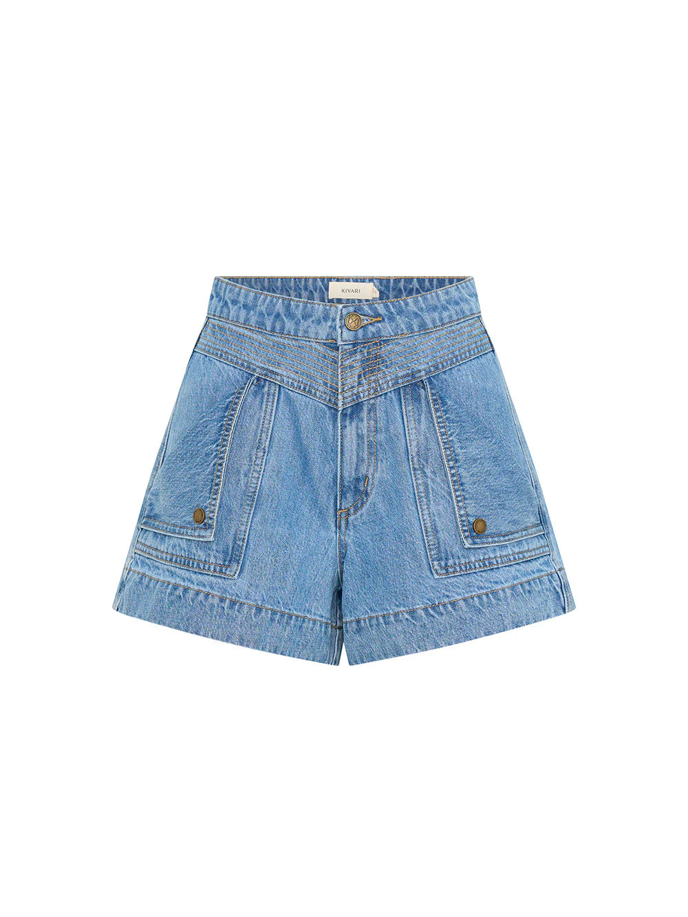 Kivari Celene Denim Short with stitching details