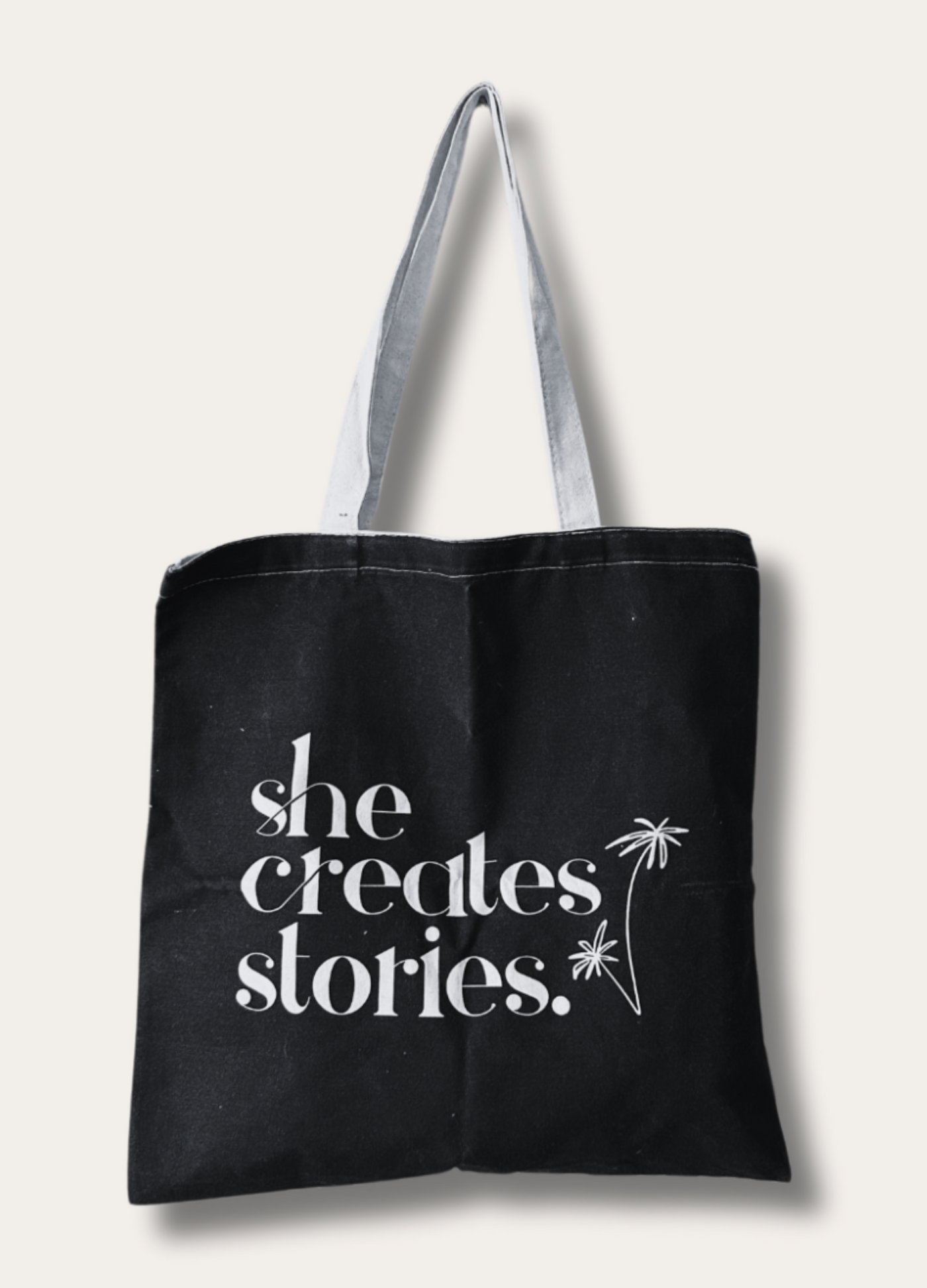 Sustainable She Creates Stories Tote Bag GOTS Certified 100% Organic Cotton