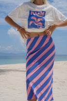 Stripe Ziggy Skirt in lilac and pink