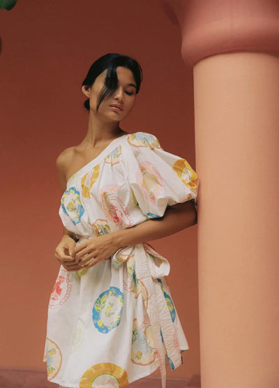 One shoulder motif dress from Palm Noosa