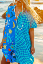 Palm Collective Love Peace Art Shirt Dress, back