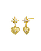 Gold studs with cubic zirconias