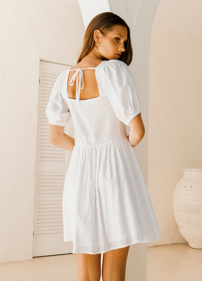 Paper Heart - Short Sleeve Lucy Mini Dress - White