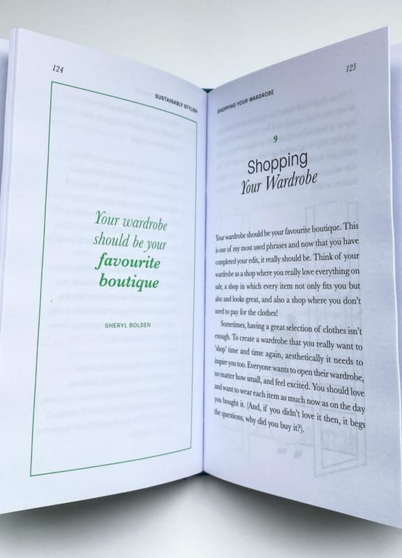 Pages 124 and 125 about shopping your wardrobe pages