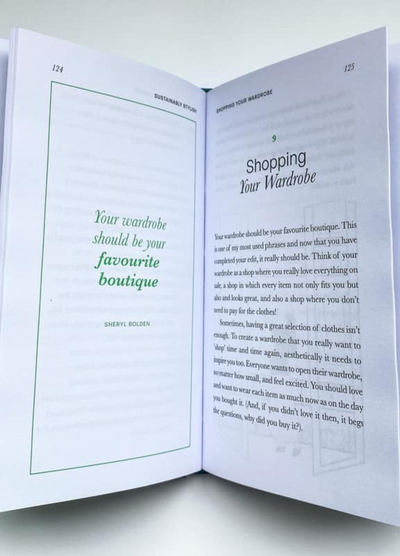 Pages 124 and 125 about shopping your wardrobe pages