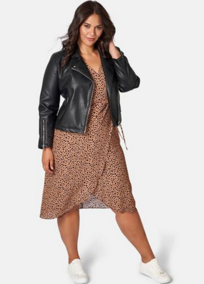 Long Sleeve Ally Biker Jacket - Black