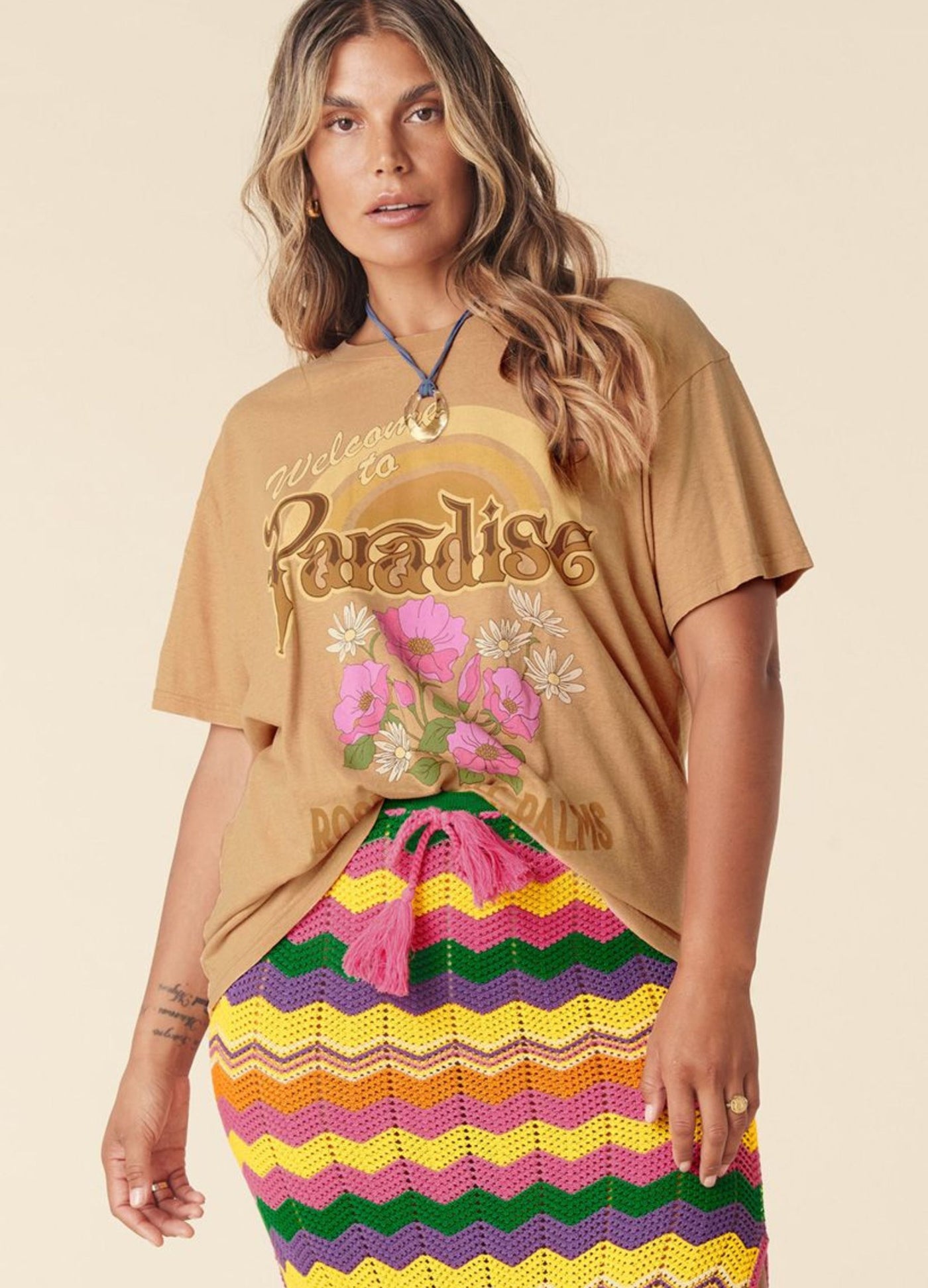Model wearing the Casa Love Tee from Spell 