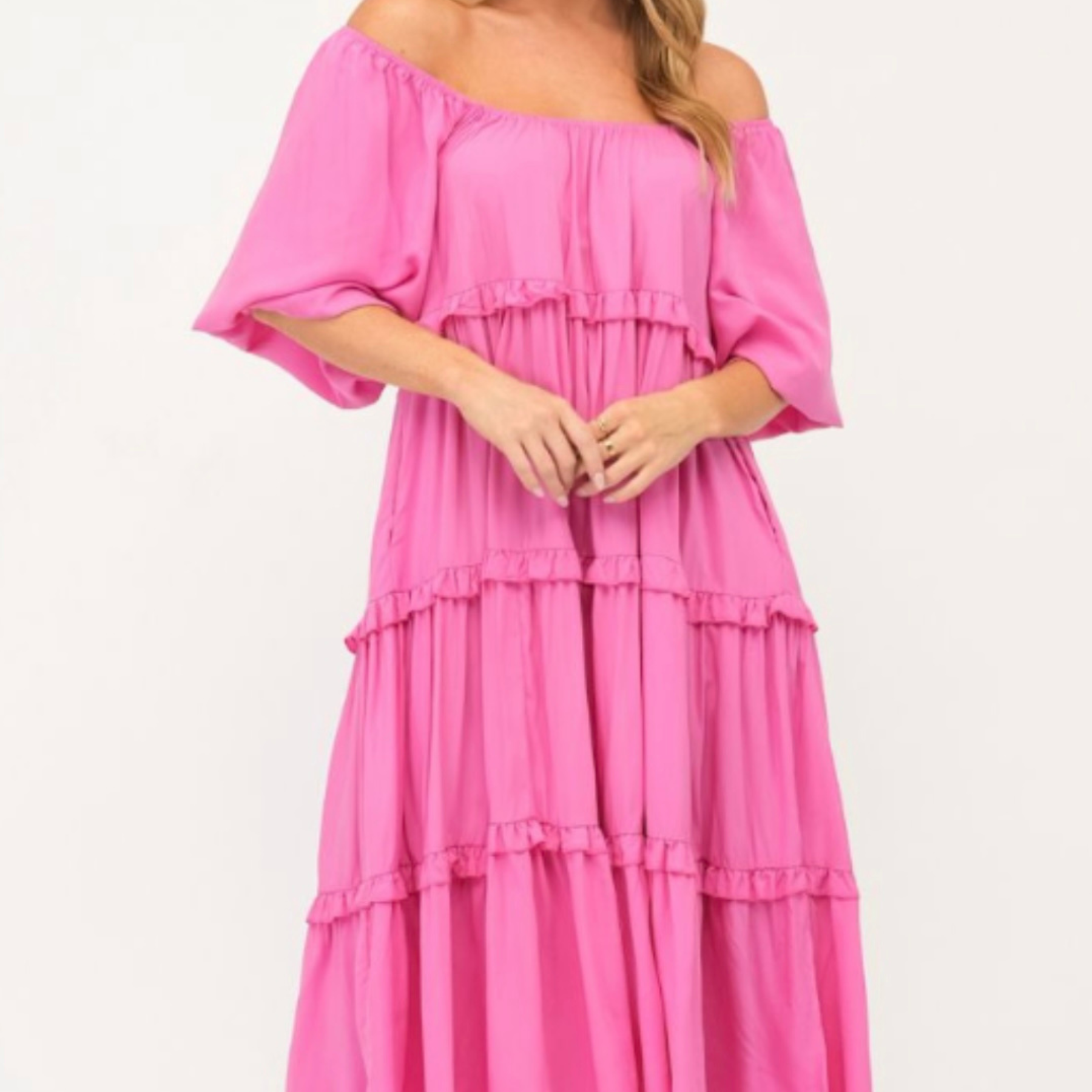 Label of Love - Short Sleeve Barbie Maxi Dress - Pink