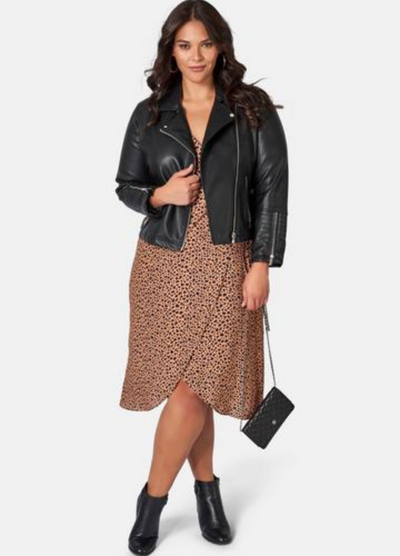 Long Sleeve Ally Biker Jacket - Black