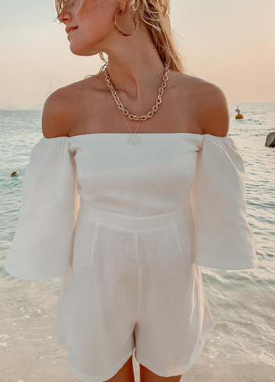 Palm Collective - Luna Playsuit - White