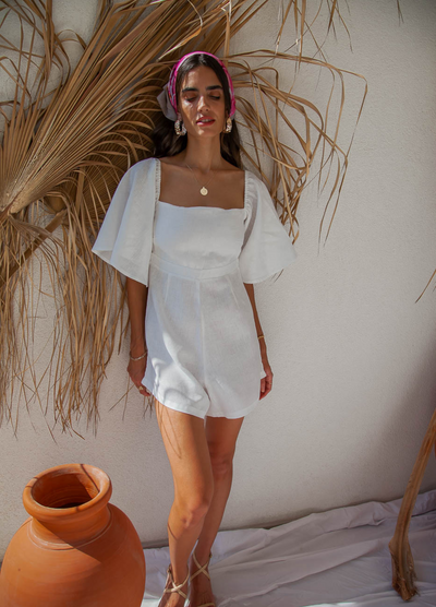 Palm Collective - Luna Playsuit - White