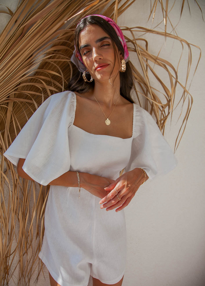 Palm Collective - Luna Playsuit - White