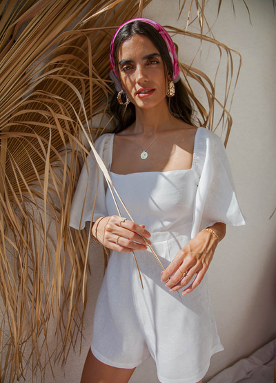 Palm Collective - Luna Playsuit - White