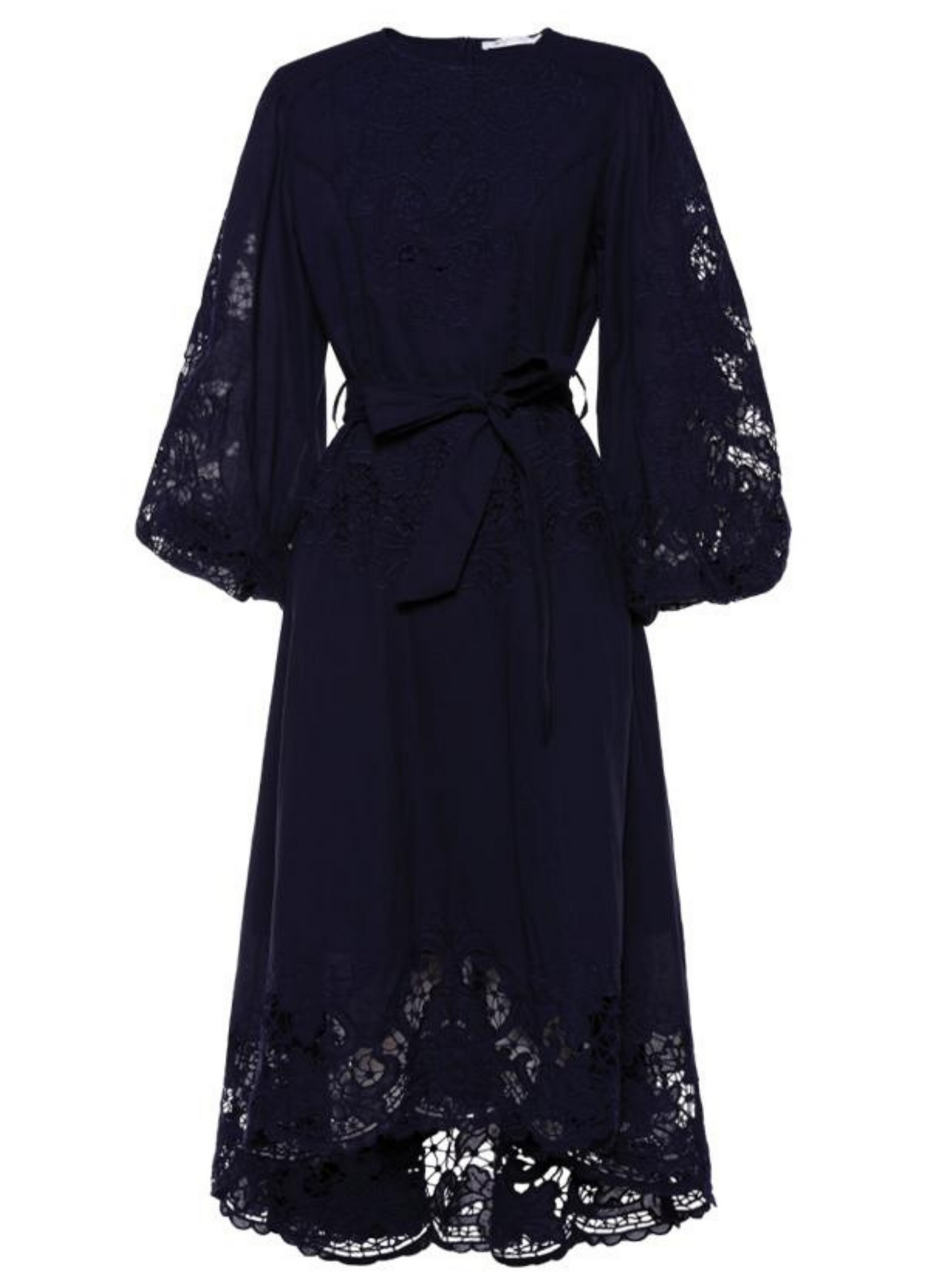 Model wearing navy blue midi dress from ministry of style