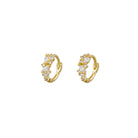Close up of Aalyia earrings - gold with crystals