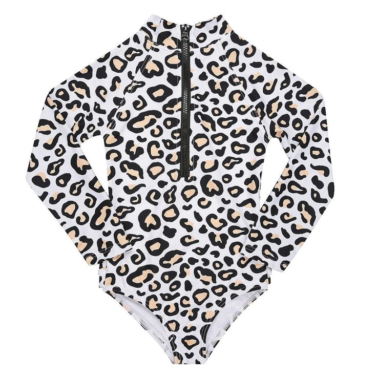 Mini Model wearing the Safari animal surf suit
