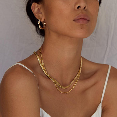 Gold Chiara Hoops on Model