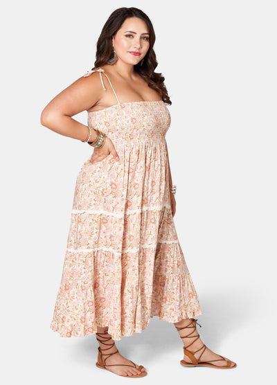 Model wearing the daydream believer dress