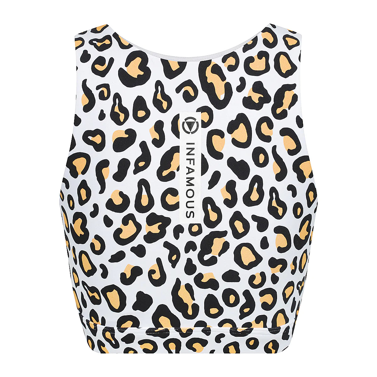 Leopard Print Active Crop with Centre Front Zipper