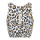 Leopard Print Active Crop with Centre Front Zipper