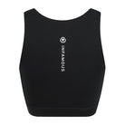 Black active crop top with centre front zip from Infamous Active