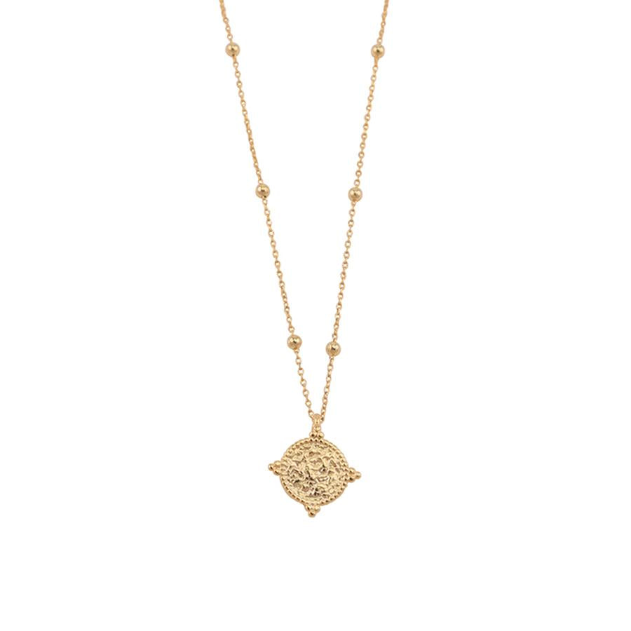 Gold necklace with coin drop detail