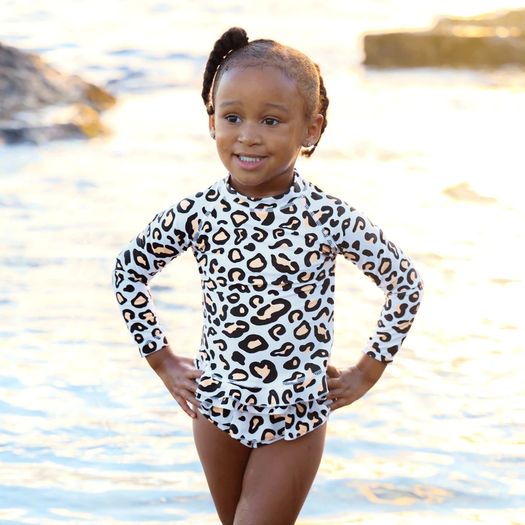 Mini Annie Rashie in safari animal print