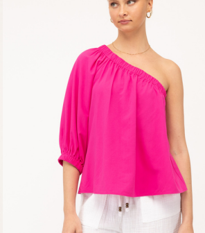 Label of Love - Molly one shoulder top - Pink