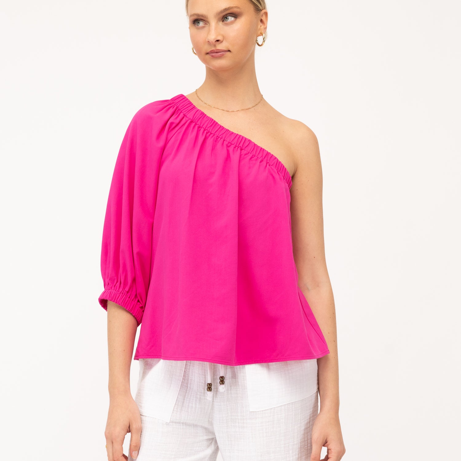 Label of Love - Molly one shoulder top - Pink