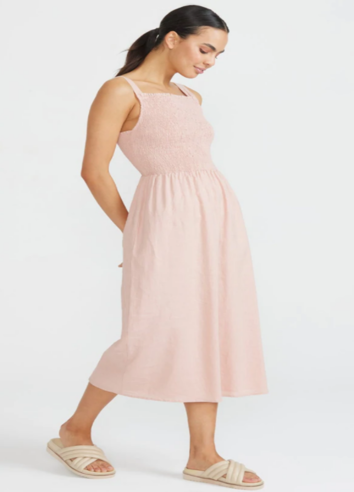 Cecile shirred bodice dress