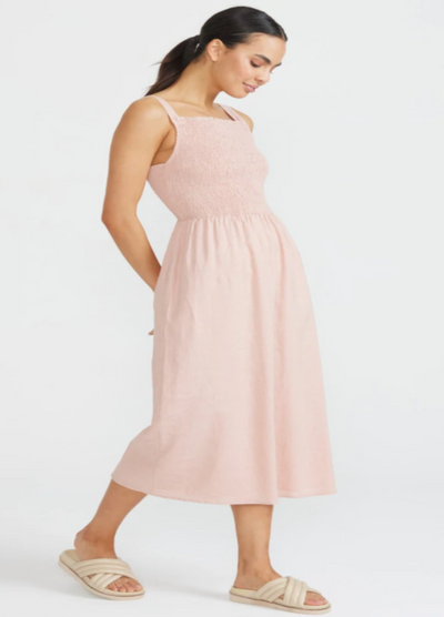 Cecile shirred bodice dress