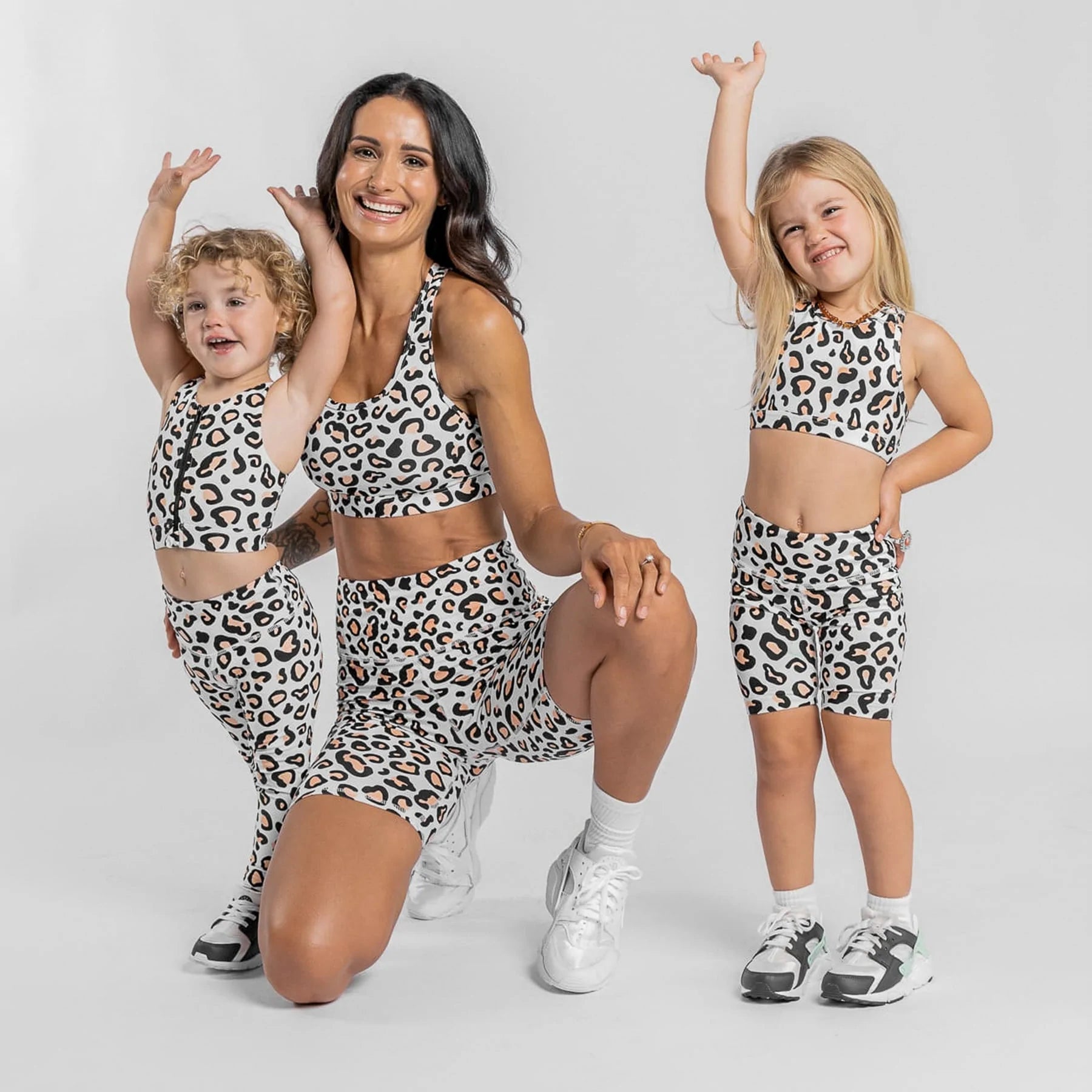Leopard Print Active Crop with Centre Front Zipper
