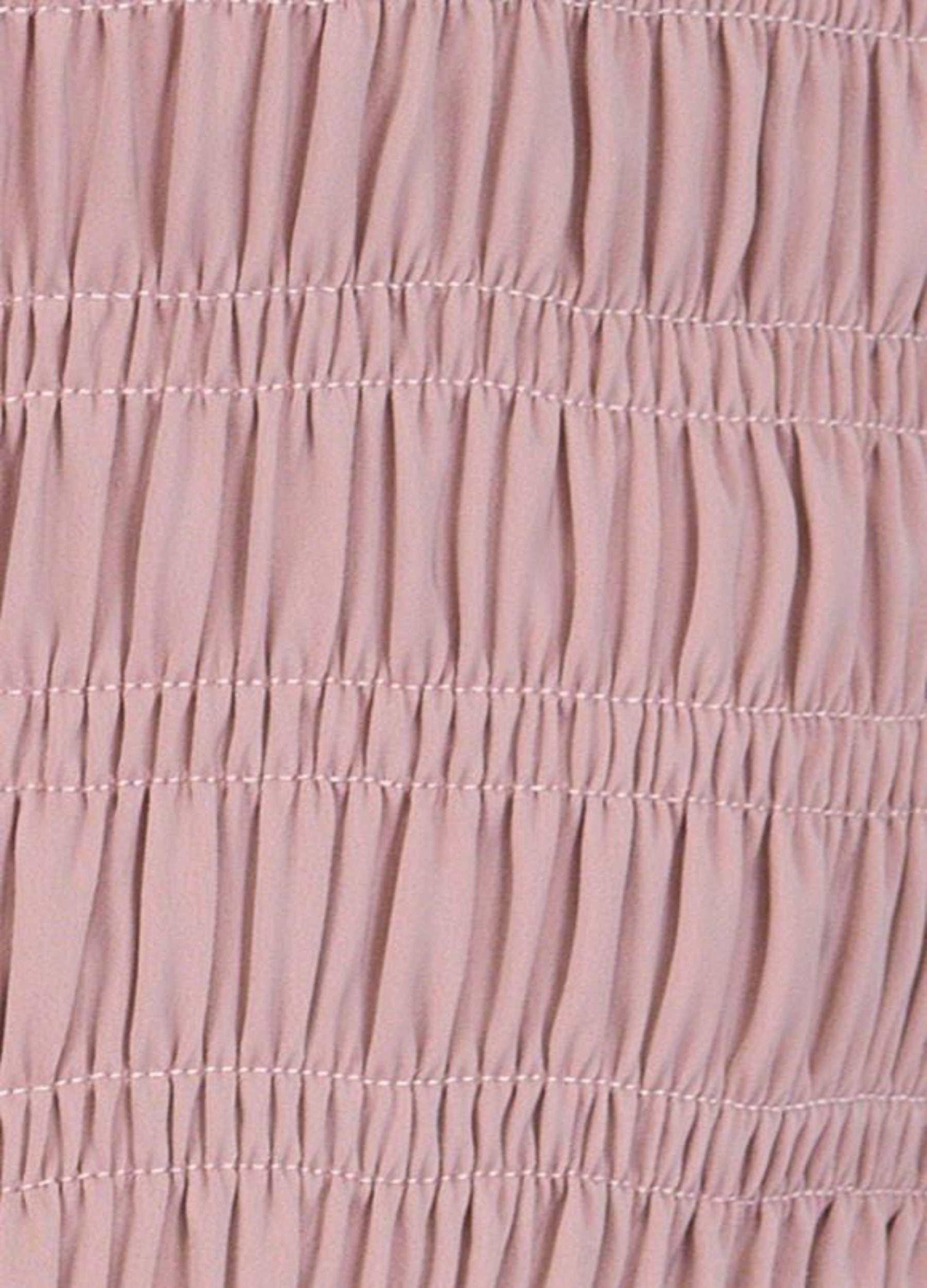 Pink Shirred Mini Dress