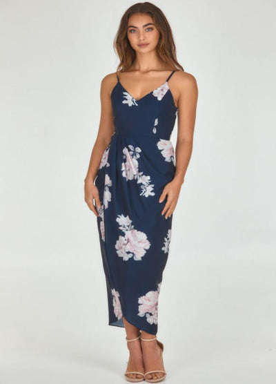 Style State - Strappy Mia Floral Print Dress with Tulip Hem